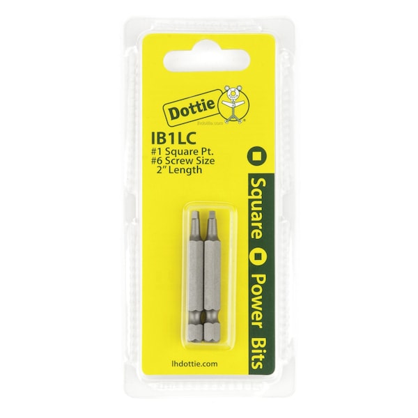Dottie L.H. Dottie No 1 x 2'' Square Drive Power Bit (Carded) IB1LC - main